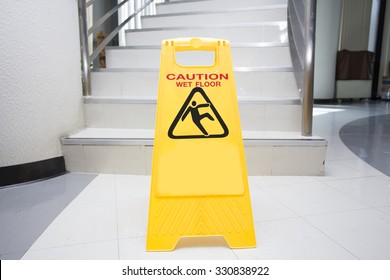 Cleaning Progress Caution Sign In Office