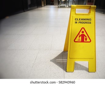 Cleaning In Progress Sign, Caution Sign