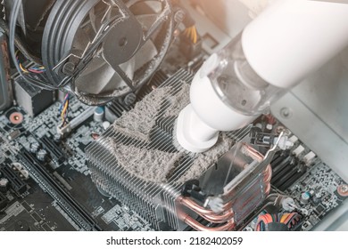 Cleaning the radiator in the computer system unit, removing dirt in the computer, overheating the computer