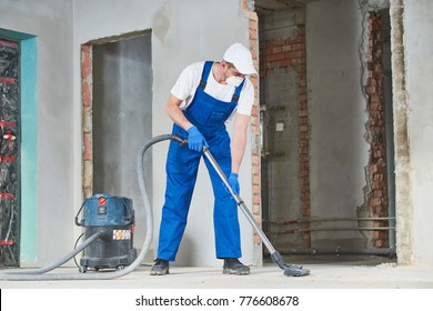 Cleaning Service. Dust Removal With Vacuum Cleaner