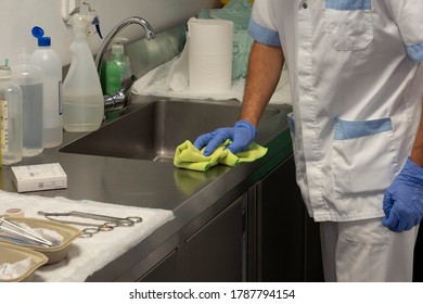 Cleaning Staff Cleaning Hospital Rooms