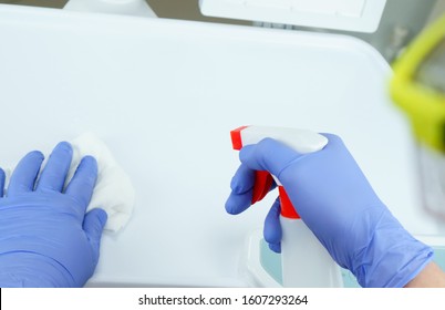 Cleaning Sterilization, Medical Dental Unit In A Dental Clinic, Operating Medical Facility.