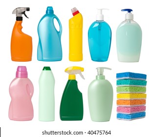 Cleaning supplies containers - Powered by Shutterstock