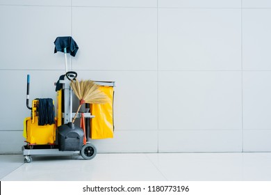 cleaning supplies with modern background and copy space for advertisement text. - Powered by Shutterstock