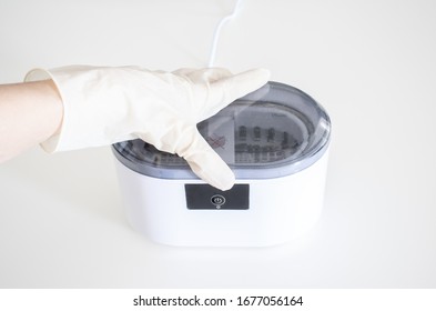 Cleaning Systems For Medical Instruments. Ultrasonic Cleaner On White Background