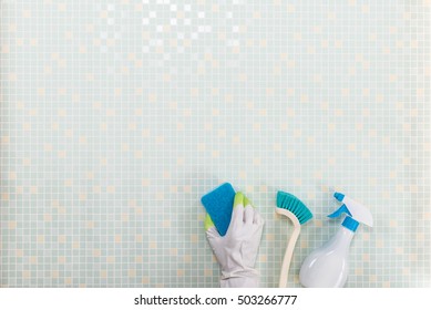 A Lot Of Cleaning Tool Tile Background