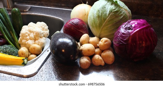 Cleaning vegetables from Mennonite Farm in Renfrew Ontario - Powered by Shutterstock