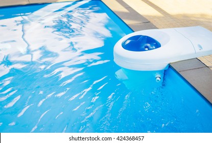 Cleaning Water Filter In Swimming Pool.