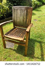 Cleaning Wood Furniture  With Jet Washer In A Garden