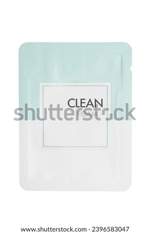 Cleanser foam sample pack isolated on white background