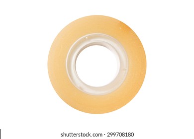 Clear Adhesive Tape Texture Isolate On White Background