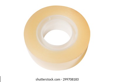 Clear Adhesive Tape Texture Isolate On White Background