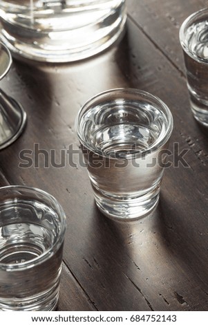 Clear Alcoholic Russian Vodka Shots Ready to Drink
