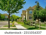 An clear and beautiful  cityscape image of luxury house in Vaughan community Toronto