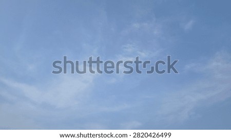 Clear Blue Sky Background with Soft Whispy White Cirrus Clouds