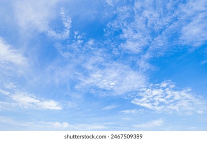 clear blue sky background,clouds with background, Blue sky background with tiny clouds. White fluffy clouds in the blue sky. 