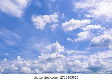 clear blue sky background,clouds with background, Blue sky background with tiny clouds. White fluffy clouds in the blue sky. 