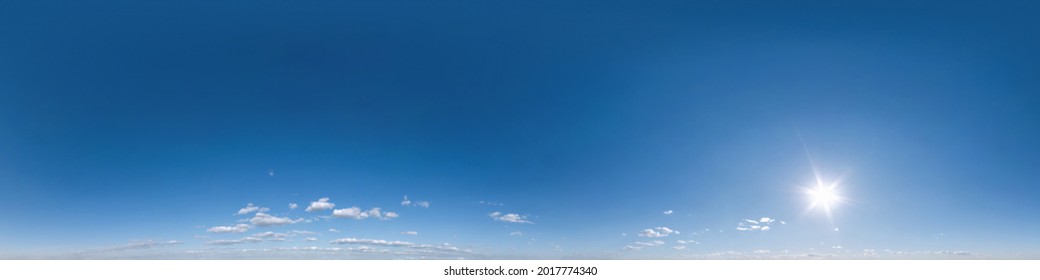 clear blue sky. Seamless hdri panorama 360 degrees angle view  with zenith for use in 3d graphics or game development as sky dome or edit drone shot