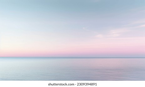 Clear blue sky sunset with glowing pink and purple horizon on calm ocean seascape background. Picturesque - Powered by Shutterstock