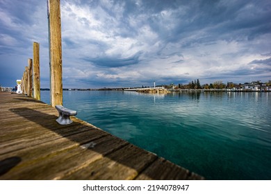 Clear Blue Waters Of Grand Traverse Bay. 