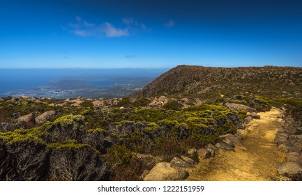 Clear Calm Morning Sunny Mount Wellington Hobart Tasmania Mountain Southern Ocean Path Rugged Native Plants