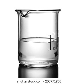 Clear Chemical Liquid In Beaker, White Background