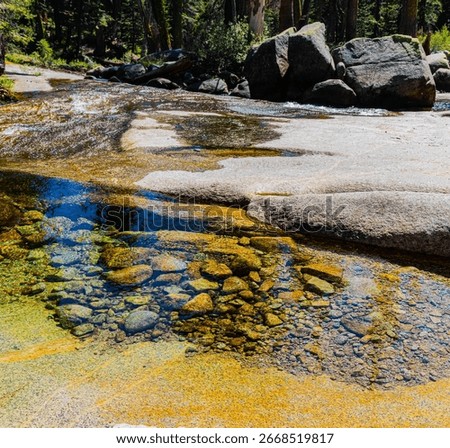 The Clear Cold Pools of The Marble Fork Kaweah River on The Tokopah  Falls Trail, Sequoia National Park, California, USA