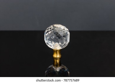 A Clear Cut Glass Sphere That Was Most Likely A Drawer Knob Previously