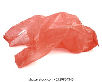 Clear Disposable Plastic Bag Isolated On White Background  