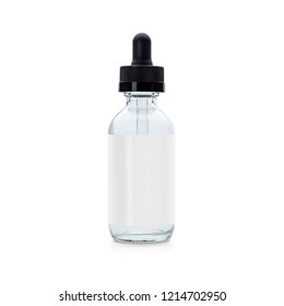 Clear dropper bottle blank label isolated white background 30ml