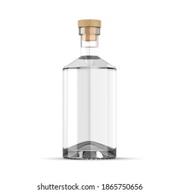 Clear Glass Gin Bottle Mockup