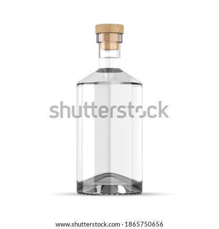 Clear Glass Gin Bottle Mockup