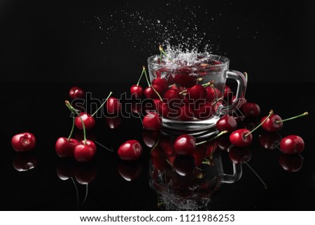 Similar – Image, Stock Photo delicious sour cherries