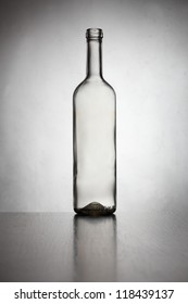 Clear Glass Wine Bottle Isolated On White