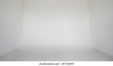 Clear light white wall empty photo studio cyclorama background