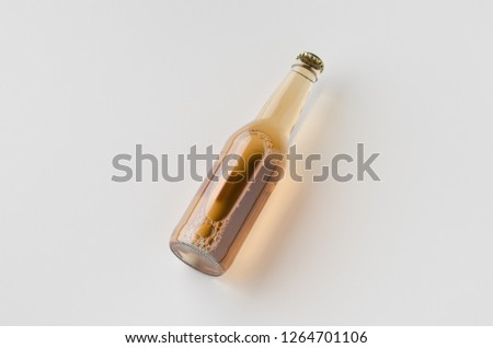 Clear longneck beer bottle mockup.