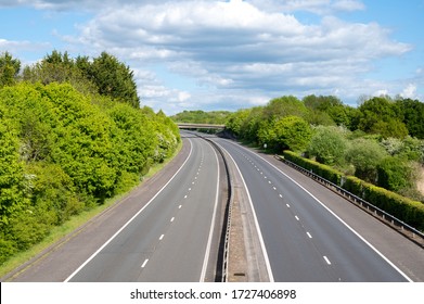 Clear Motorway Has No Traffice In Both Directions.