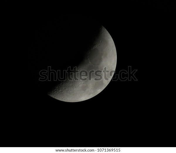 Clear night sky with bright growing moon, background\
night sky