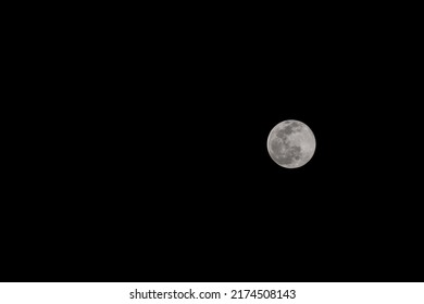 Clear Night Sky With Only A Full Moon