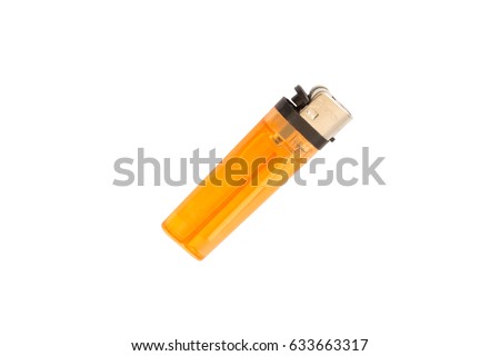 Clear Orange plastic gas lighter. Gas lighter isolated on white background with clipping part for design. lighter, lighter â??lighterâ?� â??lighterâ?� â??lighterâ?� â??lighterâ?� â??lighter â??lighter