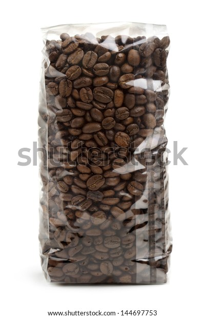 Download Clear Plastic Bag Coffee Beans Isolated Stock Photo Edit Now 144697753 PSD Mockup Templates