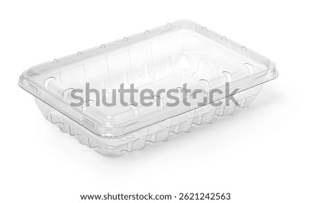 Clear plastic clamshell container ideal for showcasing products in retail settings
