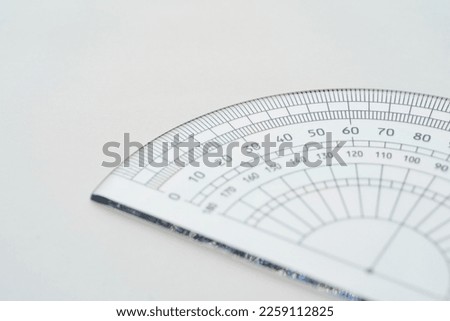 clear protractor on white background