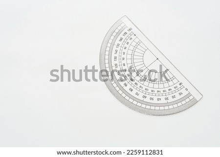 clear protractor on white background