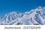 Clear skies and the Northern Alps in midwinter, Hakuba Village, Nagano Prefecture