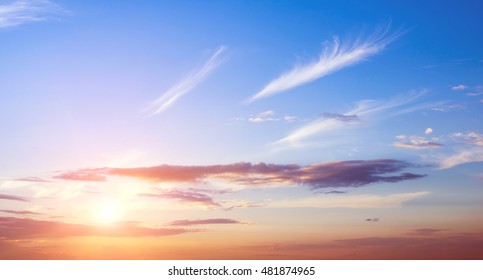 Clear sky and clouds background