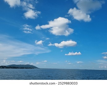 Clear sky with clouds floating in the sky