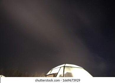 Clear Sky With Lighting Glass Igloo