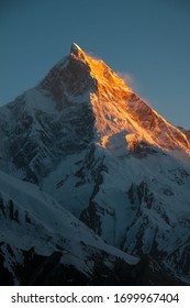 Clear Sky Over Masherbrum At Sunset