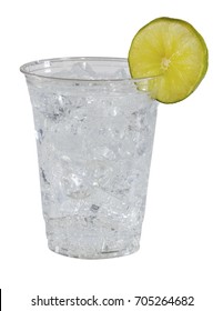 Clear Soda In Clear Plastic Cup